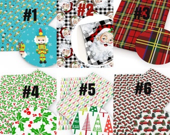 Christmas Holiday Faux Leather Sheets, Synthetic Leather Sheets, Bow Making, Jewelry Making, Vinyl Sheets, Festive, Winter, xmas, Tree
