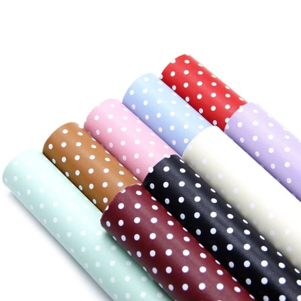 Polka Dot 13 Colors To Choose From Faux Leather Sheets, Fall Synthetic Leather Sheets, Bow Making, Jewelry Making, polkadot