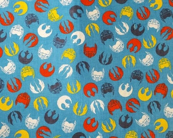 Star Wars Logo & Masks 100% Cotton Fabric by the Yard or 1/2 Yard or Fat Quarter Rebel Scum