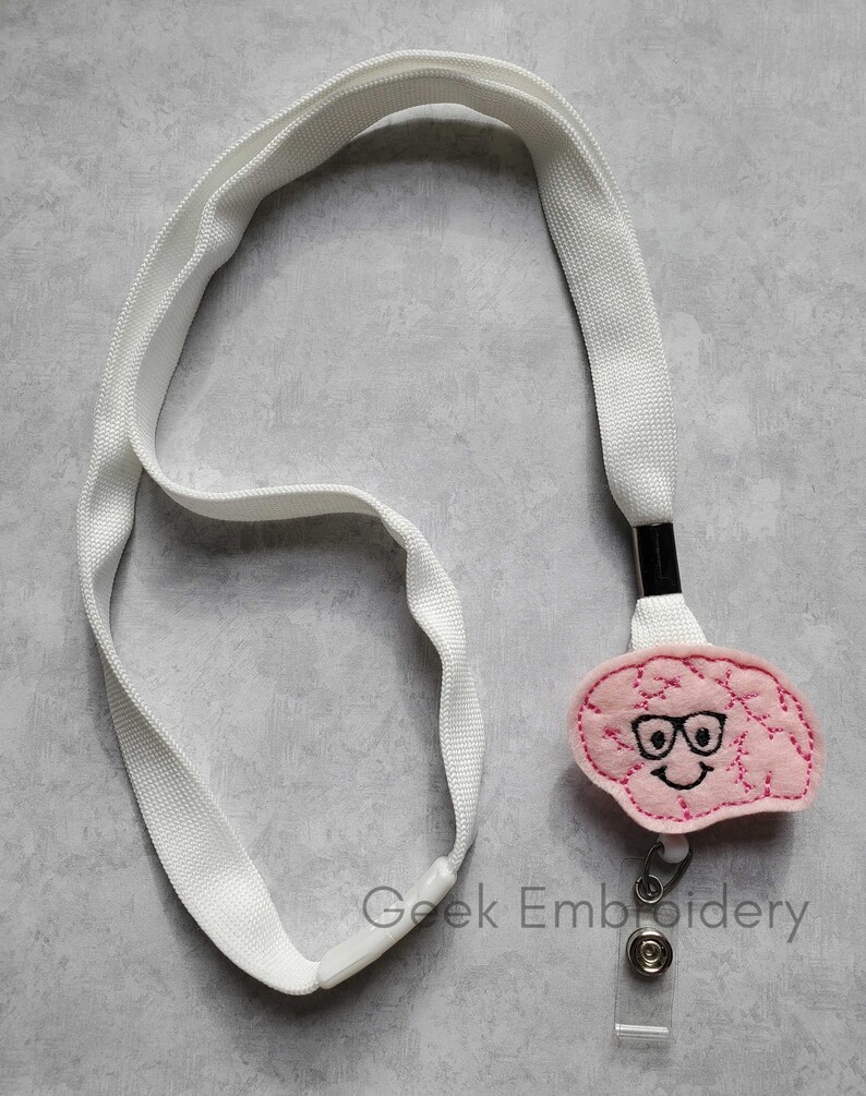 Felt Boy Brain Badge Reel ~ Medical Badge Reel ~ ID Holder ~ RN ~ Medical Student ~ Neurology ~ Feltie ~ Neurologist