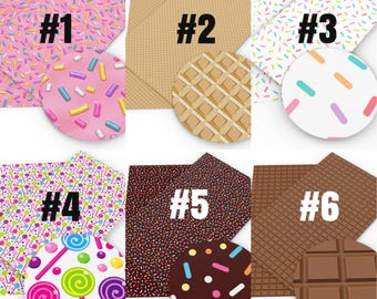 Dessert Faux Leather Sheets, Synthetic Leather Sheets, Bow Making, Jewelry Making, Ice Cream, Cupcakes, donuts, Sprinkles, & Waffle Cone