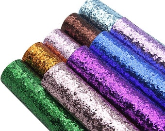 Chunky Glitter 18 Colors To Choose From Faux Leather Sheets, Fall Synthetic Leather Sheets, Bow Making, Jewelry Making
