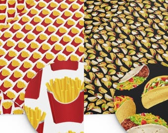 Fast Food Smooth Faux Leather Sheets, Food Synthetic Leather Sheets, Bow Making, Jewelry Making, French Fries, Tacos, Favorite Snacks