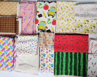 Custom Novelty 100% Cotton Woven Fabric Scrap Bag 3 pounds of fabric!