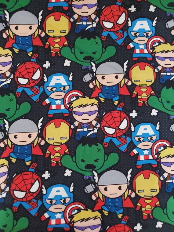 Hero Kawaii Chibi Toss 100% Cotton Woven Fabric by the Yard or | Etsy