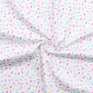 56&quot; Wide Small Sprinkle Toss 100% Cotton Woven Fabric by the Yard, 1/2 yard, Fat Quarter, Ice Cream, Dessert, Treats, And Birthday Parties