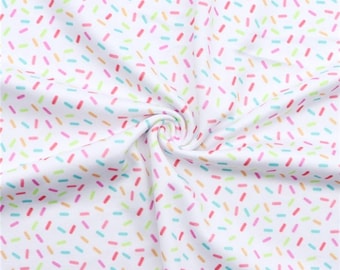 56" Wide Small Sprinkle Toss 100% Cotton Woven Fabric by the Yard, 1/2 yard, Fat Quarter, Ice Cream, Dessert, Treats, And Birthday Parties