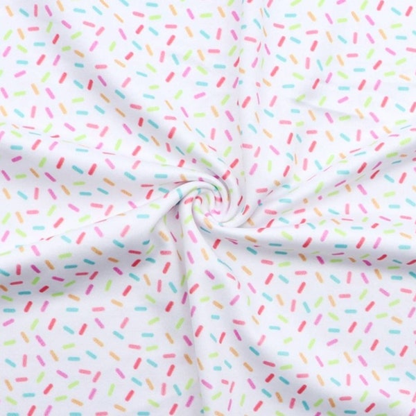 Sprinkles Toss 100% Cotton Woven Fabric by the Yard or 1/2 yard or Fat Quarter or Tumbler Cut , Ice Cream , Dessert, Treats