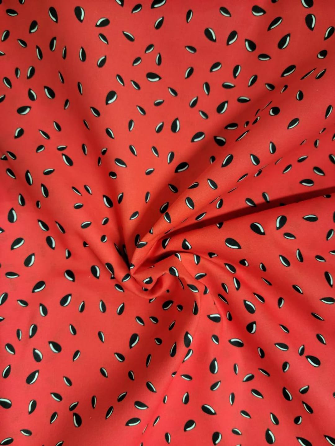 Watermelon Seeds 100 Cotton Woven Fabric by the Yard or 1/2 Yard or