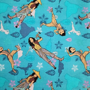 Disney Raya Last Dragon Cotton Fabric by the Yard or 1/2 yard or Fat Quarter