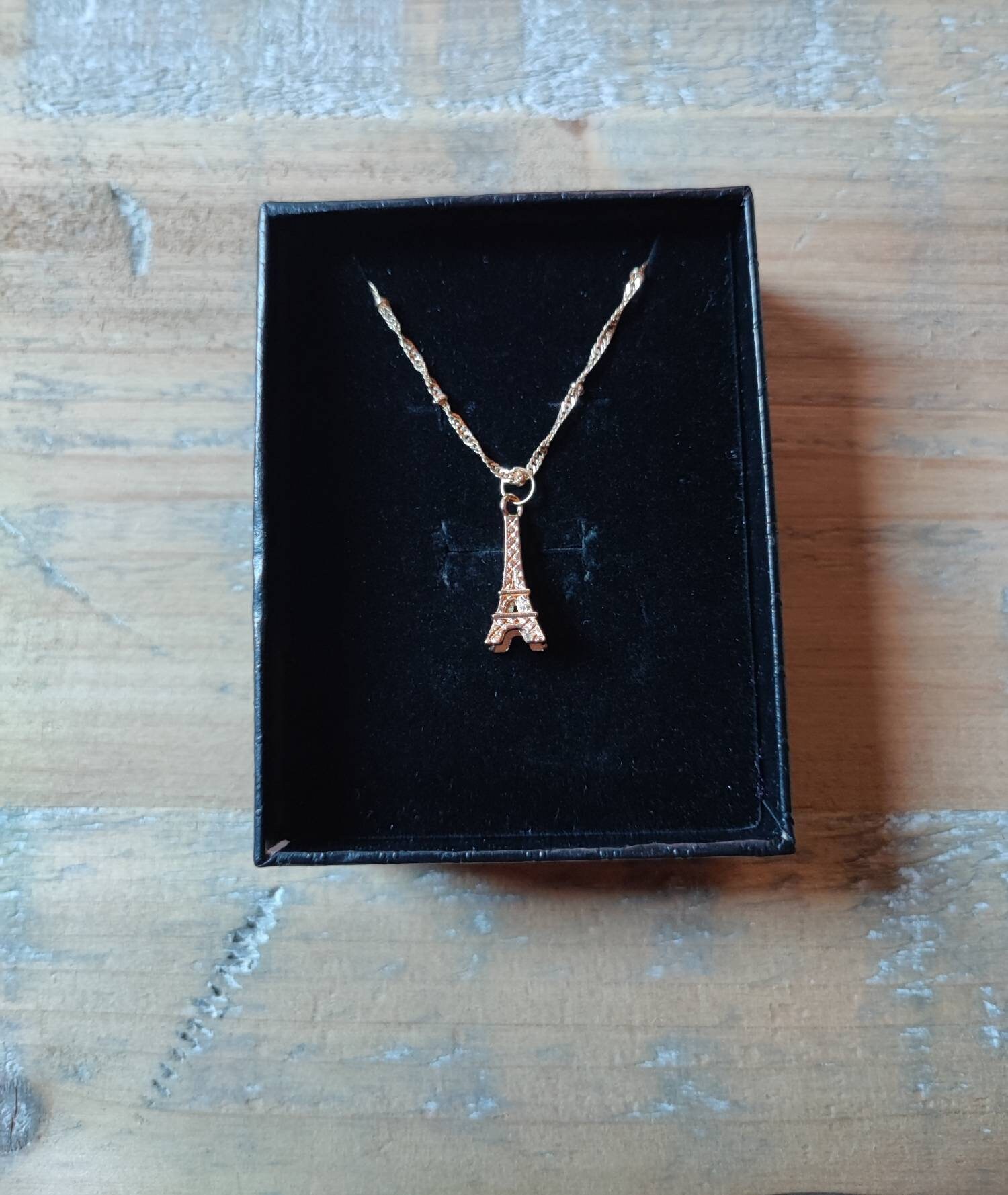 Eiffel tower necklace rose gold deals