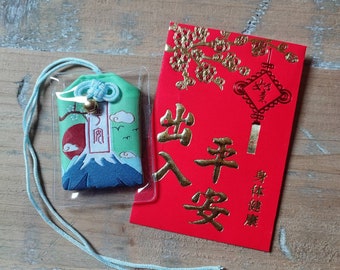 Japanse Omamori Talisman voor geluk Bescherming Japanse geluks amulet Fortuin mount Fuji amulet Veiligheid accessoire achteruit kijkspiegel