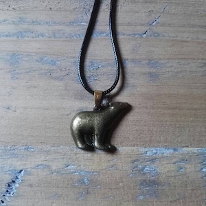 Eisbär-Halskette, bronzefarbener Eisbär-Schmuck, Bären-Halskette für Männer, bronzene Bären-Halskette für Frauen, Tier-Halskette mit Eisbär-Anhänger, Bären