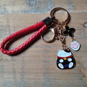 Lucky cat keychain Japanese keychain Talisman for luck Protection Japanese lucky amulet Fortune amulet Safety amulet Wealth