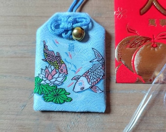 Japanse Omamori Talisman voor welvaart en succes Bescherming Japanse geluksamulet Fortuin koi vis amulet accessoire achteruit kijkspiegel