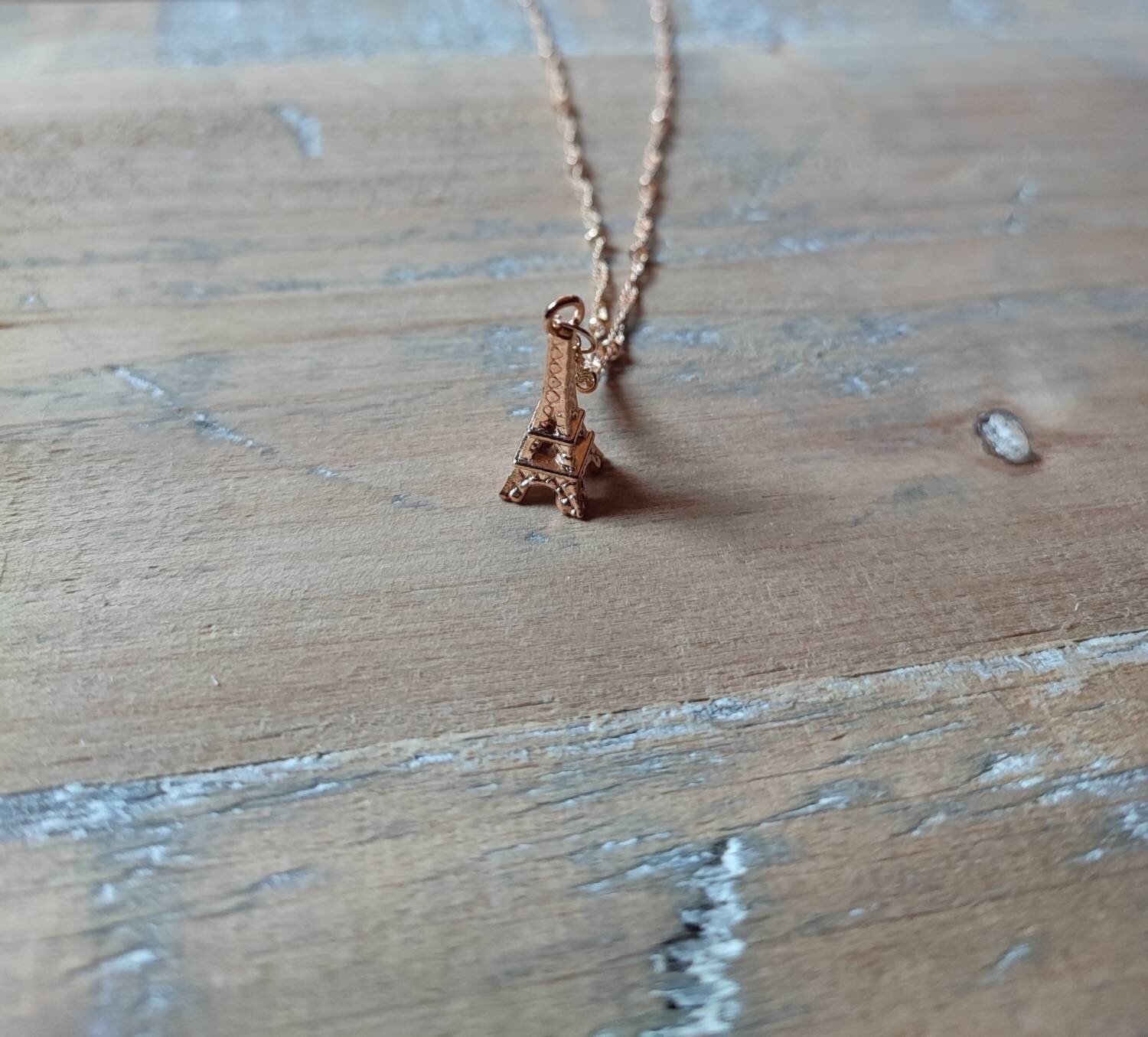 Eiffel tower necklace rose gold outlet