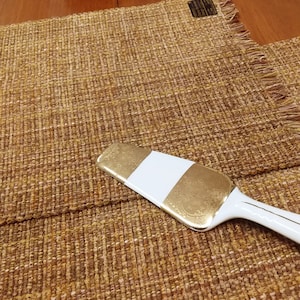 Golden butterscotch pair of placemats, machine washable and dryable, eco-friendly