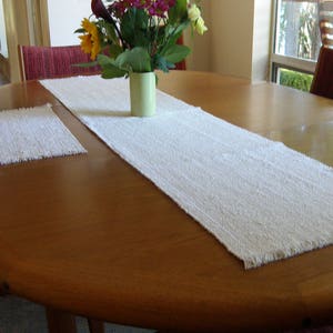 Table Runner-Natural White Handwoven