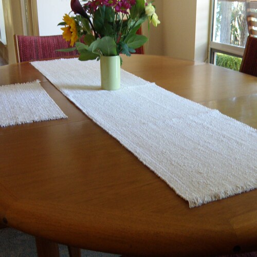 Off White Table Runner Linen Table Runner Vintage Table Etsy