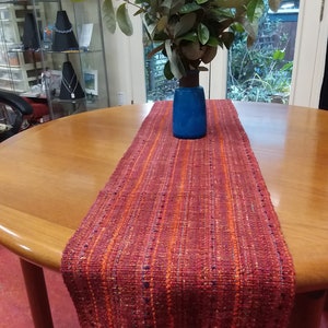 Marrakesh/terracotta Handwoven Table Runner cotton viscose Eco-friendly easy care machine washable dryable preshrunk image 8