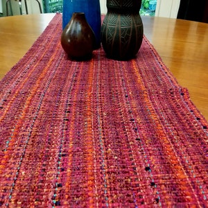 Marrakesh/terracotta Handwoven Table Runner cotton viscose Eco-friendly easy care machine washable dryable preshrunk image 5