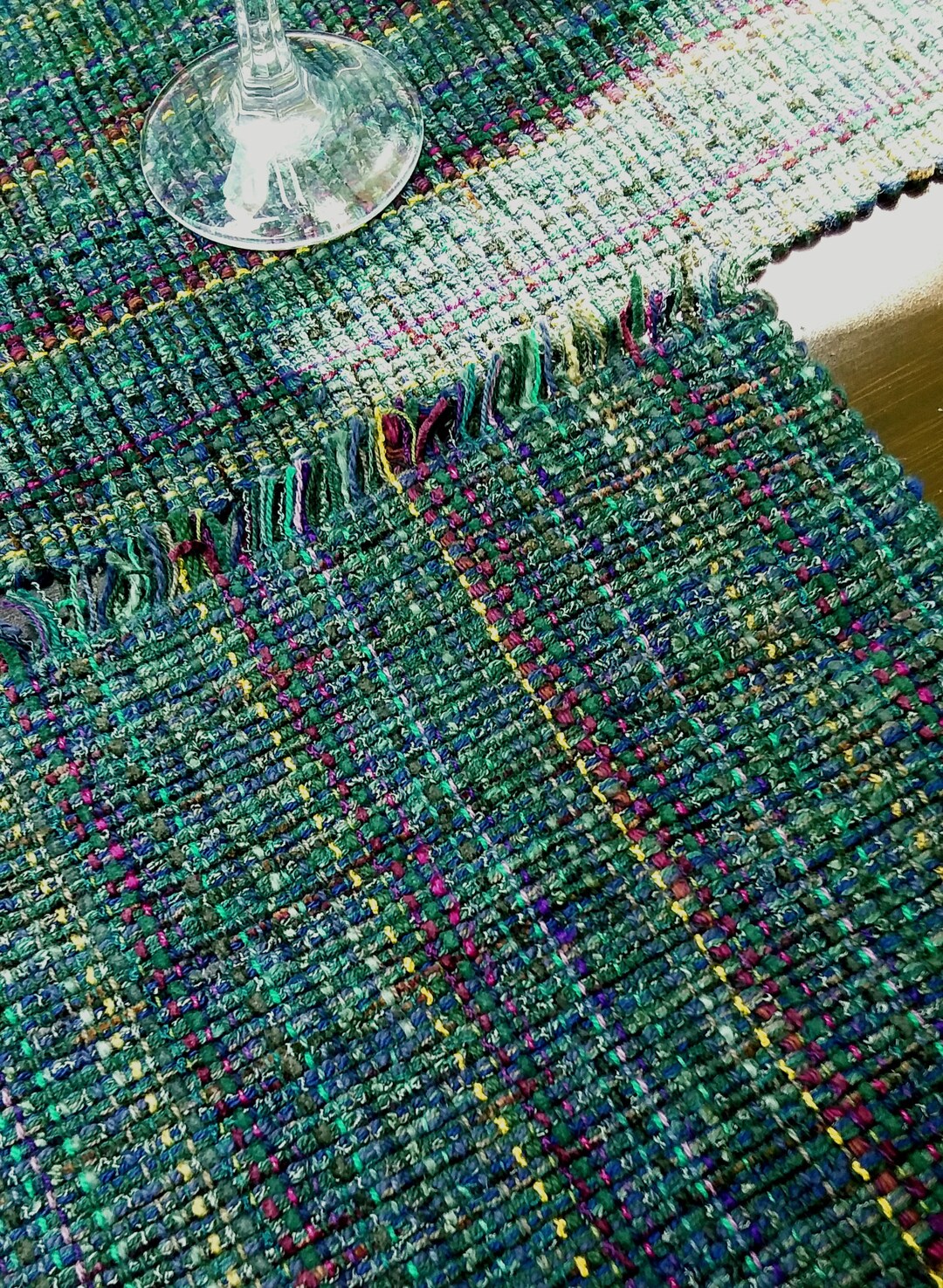 Evergreen Forest Pair Placemats , Handwoven, Machine Washable, Dryable