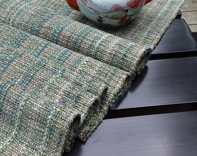 Evergreen Forest Pair Placemats , Handwoven, Machine Washable, Dryable