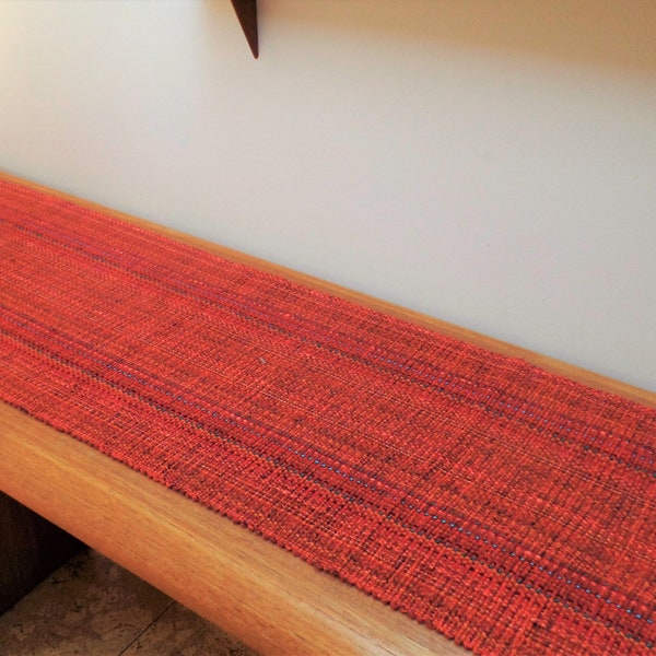 Marrakesh/terracotta  Handwoven Table Runner cotton viscose Eco-friendly easy care machine washable dryable preshrunk