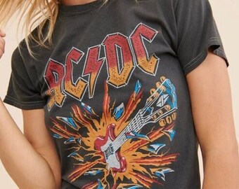 ACDC Men's T-shirt High Voltage Rock and Roll Band Red T-shirt Cool Concert- shirt Sizes S to 5XL Graphic Tees Best Gift for Him - Etsy