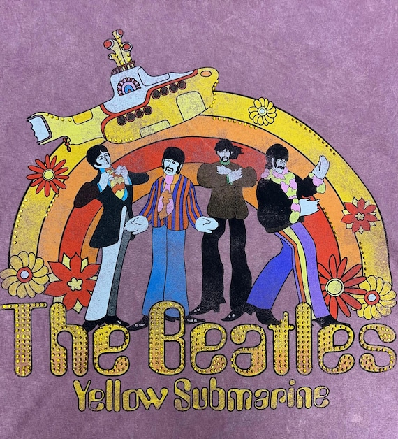 YELLOW SUBMARINE - Half Floral Rainbow - Unisex Tee