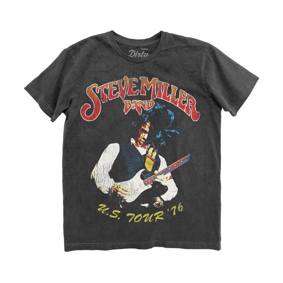 STEVE MILLER BAND - Tour 76 - Unisex Vintage Tee (SMR0001J1062) 1960s  music, the joker, abracadabra, jungle love, classic rock