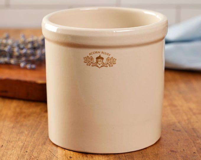 Stoneware Crock (2 Quart) from Acorn Bluff Home for Utensils and Storage