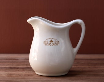 Stoneware Pitcher for Serving Drinks, Lemonade, or Cream. Vintage, Made in America Crock