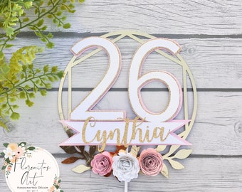 Customizable 25th Birthday Cake Topper/ Cake Decor