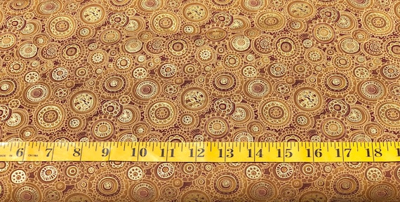 Oasis Fabrics intrigue Medallion Gold with Gold Metallic 6034601 Cotton Fabric By the Yard
