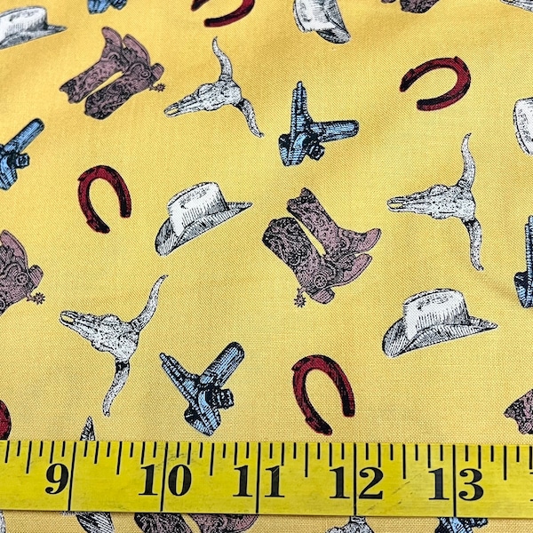 Riley Blake John Wayne C8573 Yellow Cotton Fabric by the Yard