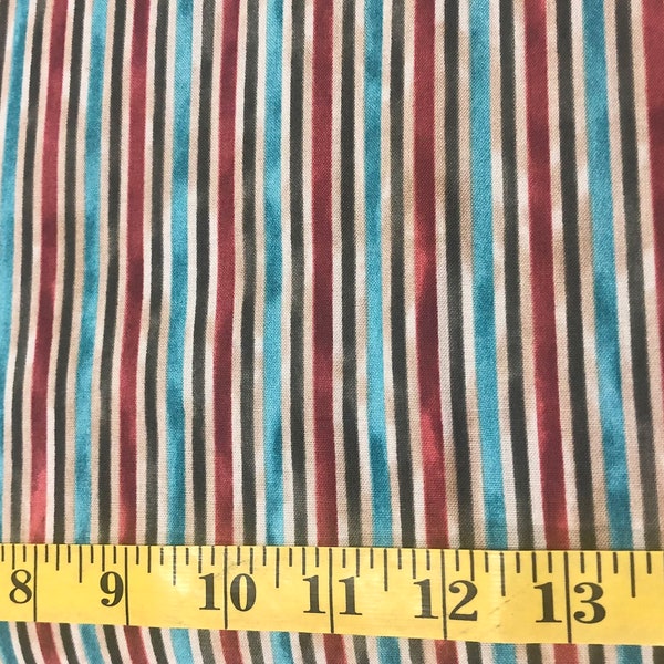 Northcott Sanctuary by Patrick Lose 10078-62 Turquoise Stripe Cotton Fabric By the Yard