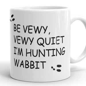 Hirsch Jäger Hase Jagd Kaffeetasse Keramik Teetasse Elmer Fudd Lustige Humorvolle Geschenk Mann Frau Lustige Jäger
