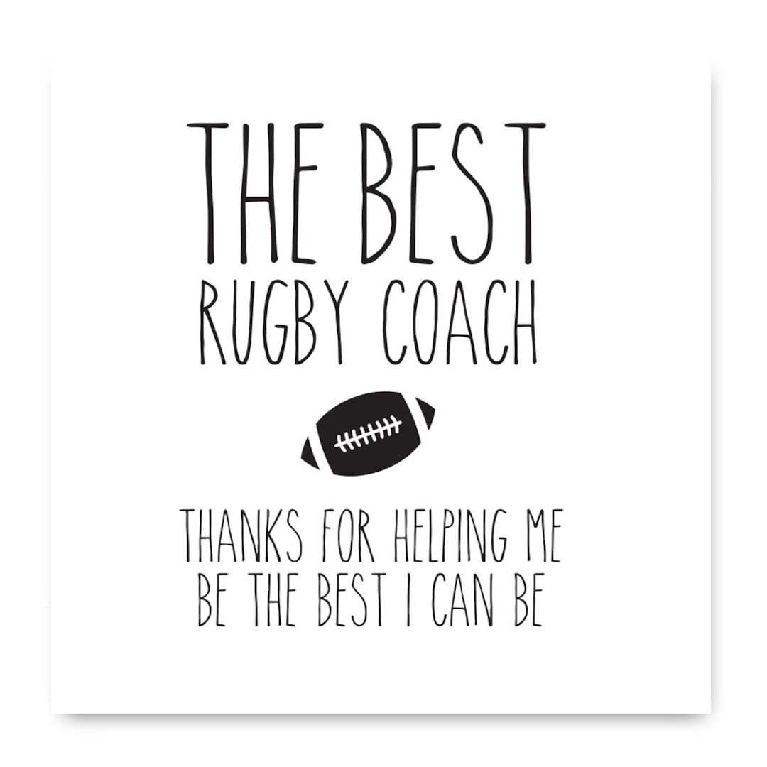 The Best Rugby Coach Card Rugby Coach Card Thankyou Card Etsy