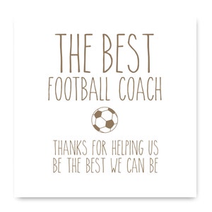 The Best Football Coach Card, Football Coach Card, Thankyou Card Football Caoch, Coach Card, Thank You Card, Thank you For Helping Us