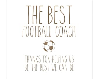 The Best Football Coach Card, Football Coach Card, Thankyou Card Football Caoch, Coach Card, Thank You Card, Thank you For Helping Us