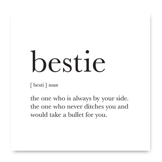 Bestie Noun Card Best Friend Noun Card Best Friend Card Etsy