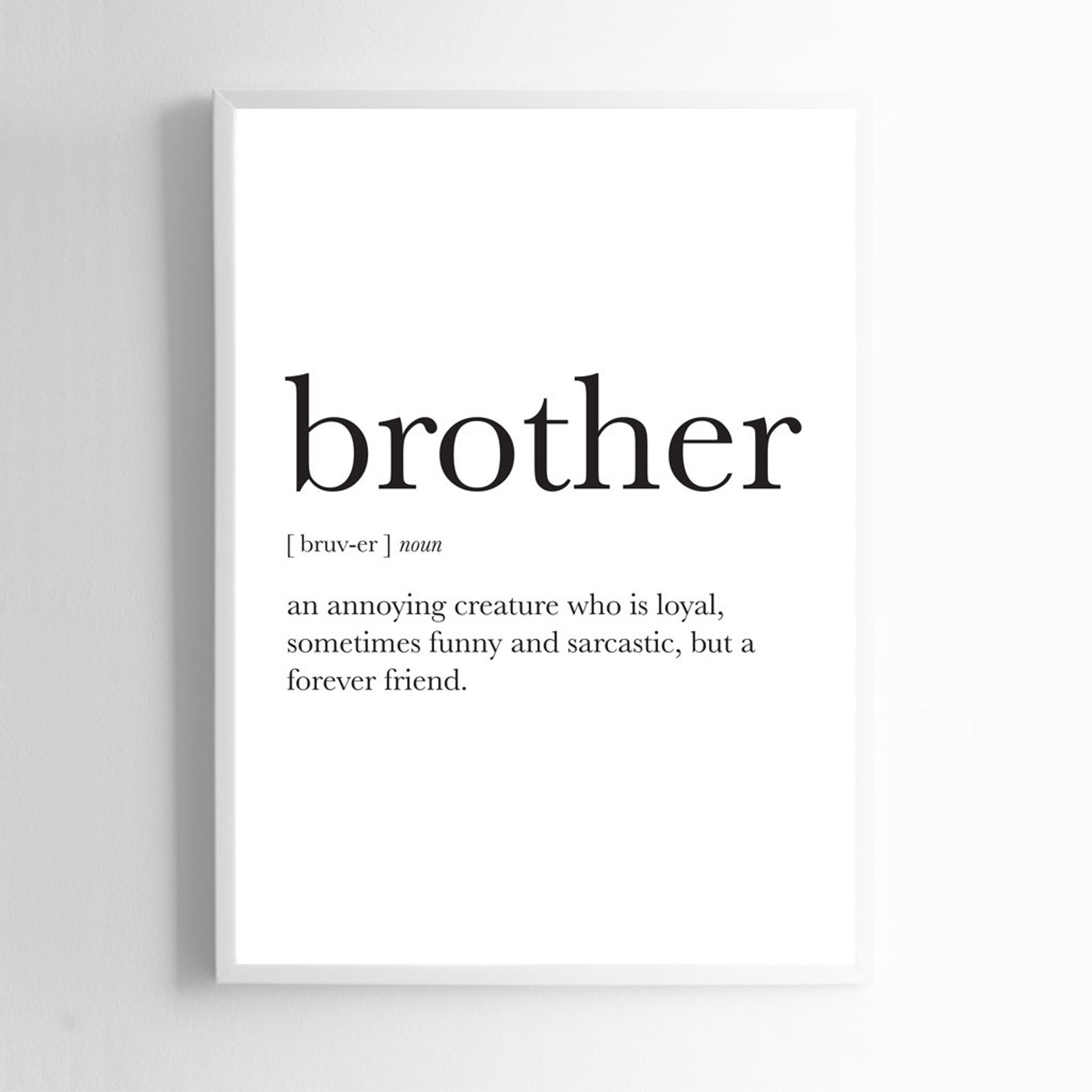 Brother Noun Sign Brother Noun Brother Sign Brother Gift Etsy UK