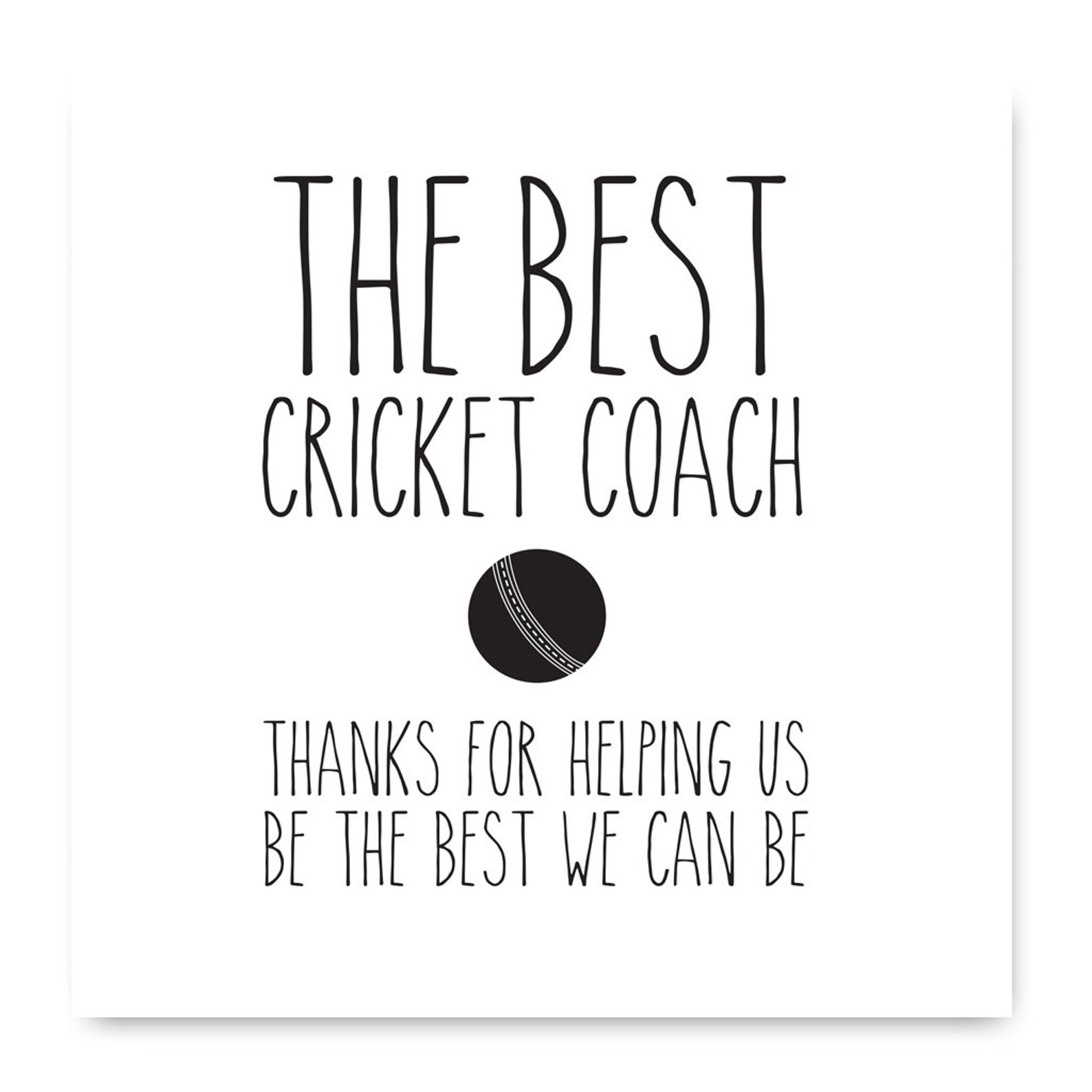 The Best Cricket Coach Card Cricket Coach Card Thanks for Etsy