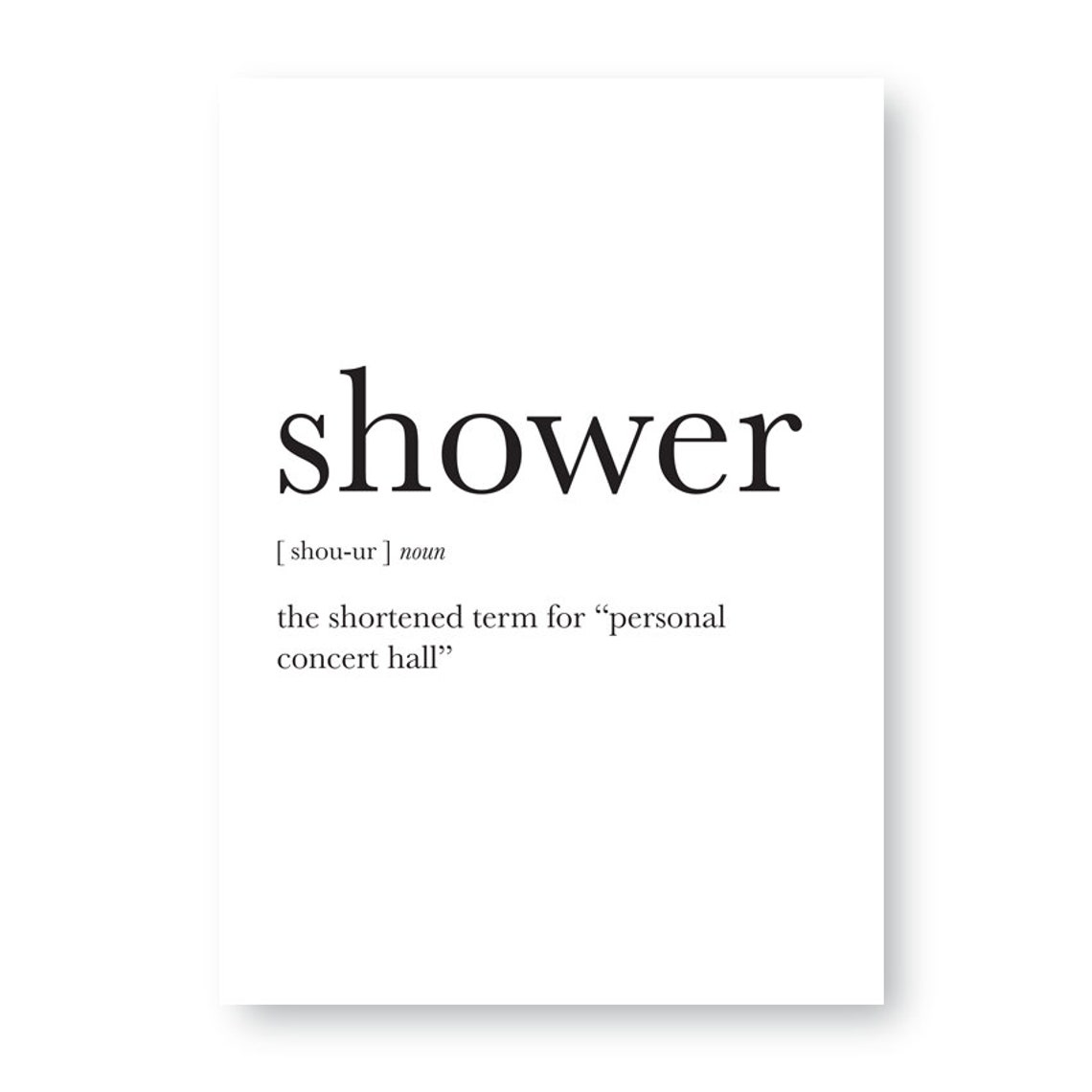 Shower Noun Sign Shower Sign Bathroom Sign Noun Signblack Etsy UK