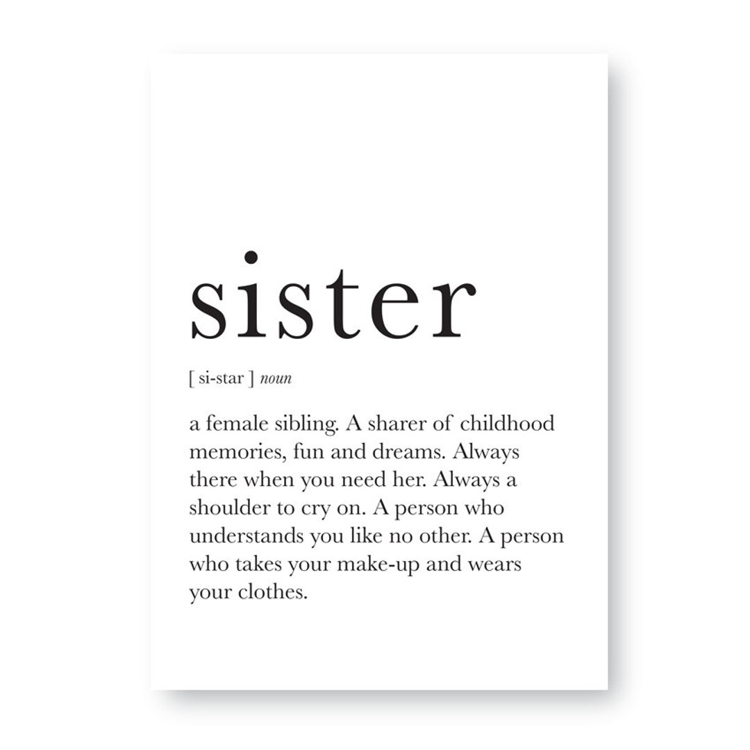 Sister Noun Sign, Sister Noun, Humorous Sister Noun Sign, Sister Noun