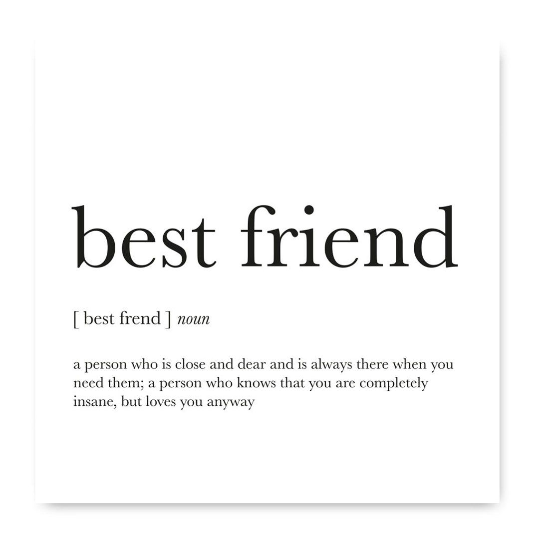 Best Friend Noun Card, Best Friend Card, Bestie Card, Friend Birthday ...