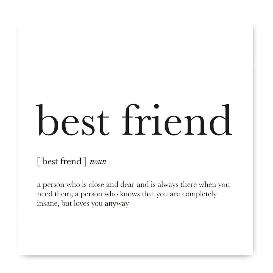 Best Friend Noun Card, Best Friend Card, Bestie Card, Friend Birthday