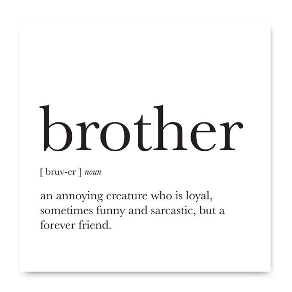 Brother Noun Card Brother Card Humorous Brother Card Etsy UK