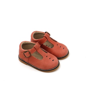 Mary Janes T Bars-T Straps Baby Shoes Toddler Shoes Ready To Ship Hard Sole Shoes Soft Sole Shoes Red T-bars image 1